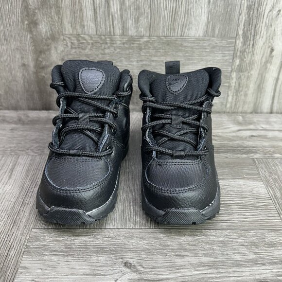Nike Manoa LTR Infant 6c Triple Black Hightop Shoes - Picture 3 of 8